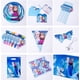 thumbnail image 4 of Decoración para fiesta de cumpleaños de Frozen de Disney, vajilla de Anna, Elsa, Reina de las Nieves, color rosa y azul, servilletas de papel, platos, vasos, baby shower para niños, 4 of 5