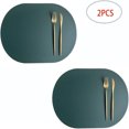 thumbnail image 3 of Washable Elliptical Indoor Placemats for Protect Table Set of 2, Non-slip Table Mats Dark Green, 3 of 5