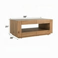thumbnail image 3 of Ayma Coffee Table-1 Inner Shelf-Brown Oak Wood-Rectangular 50 Inch, 3 of 5