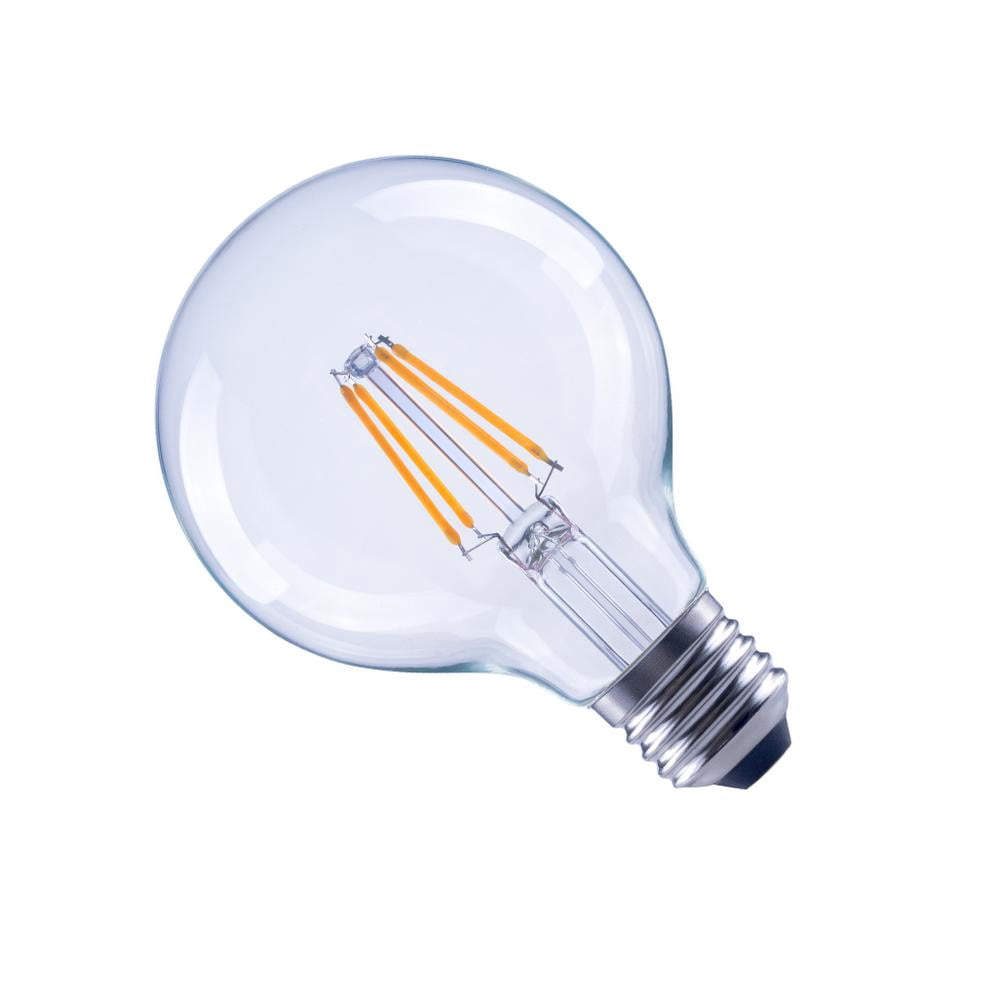 EcoSmart 40-Watt Equivalent G25 Dimmable Energy Star Clear Filament Vintage Style LED Light Bulb Daylight (3-Pack)