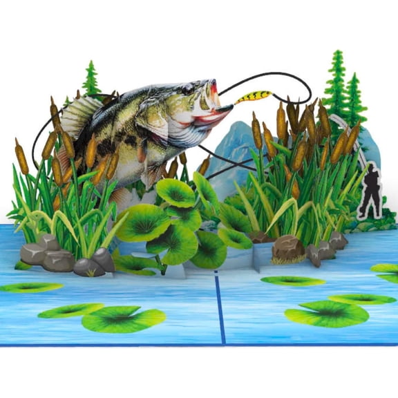 Fishing Birthday pop up Card, Greeting Pop Up Cards, Greeting Pop Up Cards Anniversary Card, Father's Day Card, Happy Birthday Card, Thank You Card, Flowers Cards, Appreciation Card