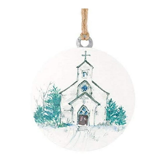 burton BURTON Tin White Church Ornaments