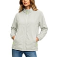 thumbnail image 3 of TARIENDY Waterproof Jackets for Women Mesh Liner Zip Up Jackets Active Outdoor Windbreaker with Zipper Pockets Thin Casual Coat White M, 3 of 9