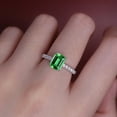 thumbnail image 4 of Emerald Cut Green Tsavorite Engagement Ring | Green Tsavorite High Engagement Ring | Tsavorite Diamond Dainty Ring | Bespoke Art deco Ring, 4 of 5