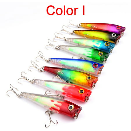 8pcs/lot Top Water Fishing Lure, Popper Hard Bait Big Mouth Bass Poper, Artificial Lures 6.5cm