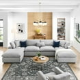 thumbnail image 2 of Modular Sectional Deep Sofa Set, Grey Gray, Fabric, Modern Contemporary, Living Lounge Cafe Room Hotel Lobby Hospitality, 2 of 10
