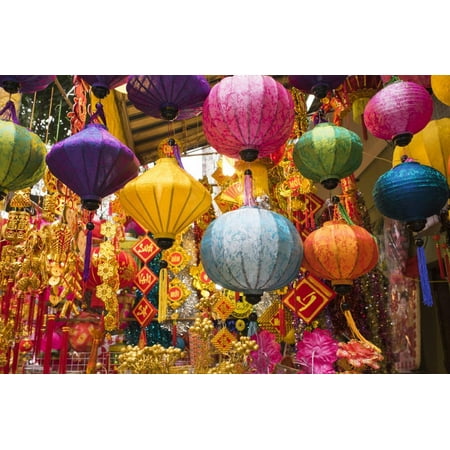 Vietnam, Hanoi. Tet Lunar New Year, Holiday Decorations for Sale Print Wall Art By Walter (Best Holidays For Sales)