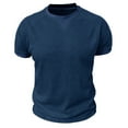thumbnail image 4 of CYiJun George Waffle T Shirt for Men Casual Crewneck Tee Summer Short Sleeve Tops, 4 of 7