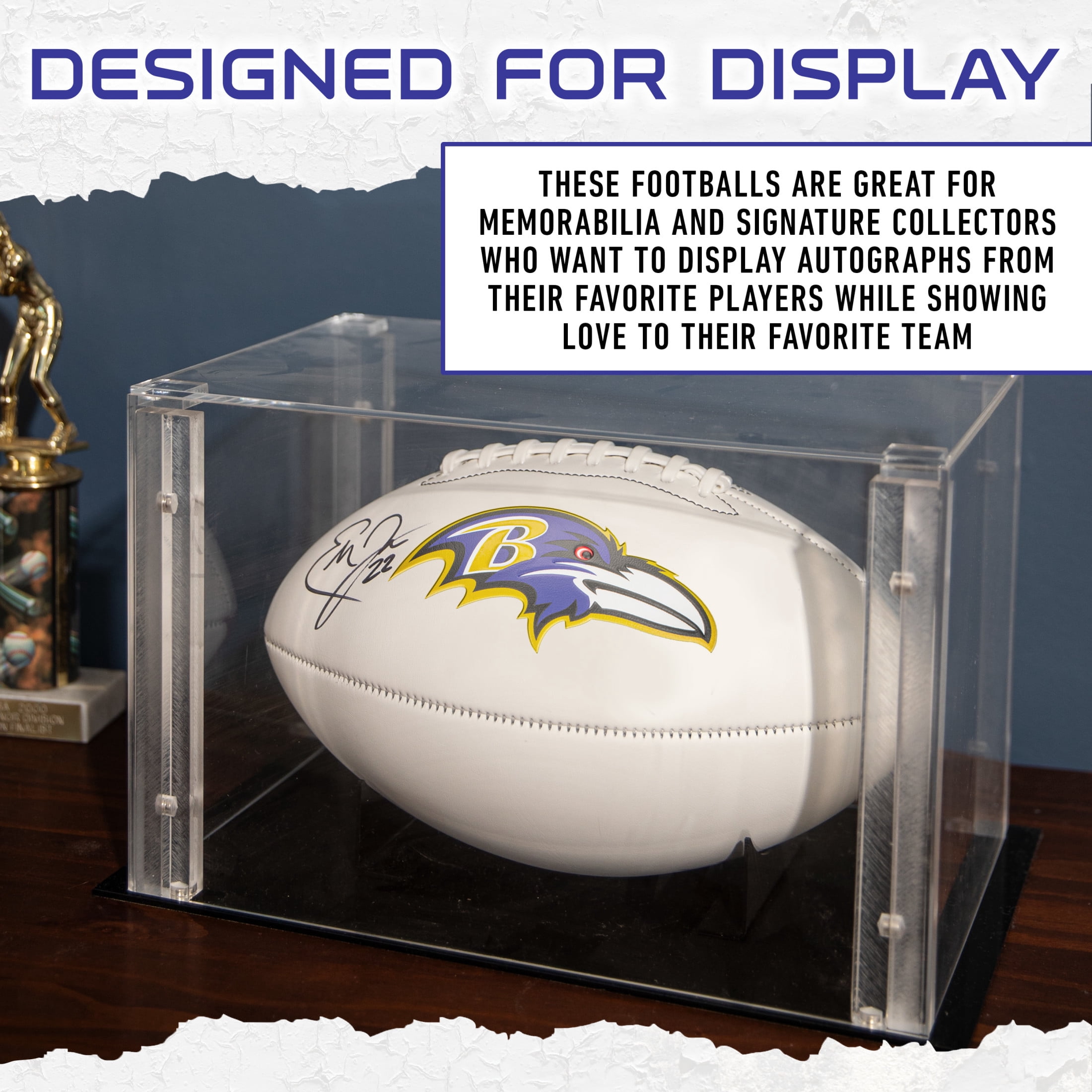 Franklin Sports NFL Baltimore Ravens Autograph Football - Official Size White Panel Souvenir Football for Autographs + Signatures - NFL Team Fan Shop Memorabilia Football for Display