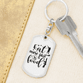 thumbnail image 6 of Eat More Fast Food Stainless Steel or 18k Gold Premium Swivel Dog Tag Keychain, 6 of 10