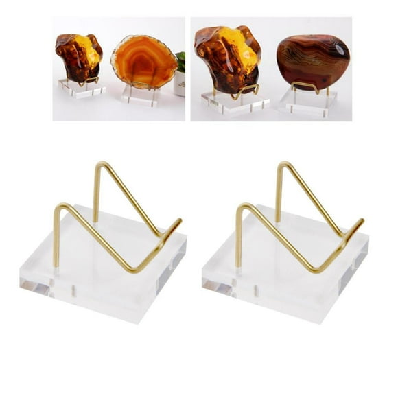 2 x base de soporte acrílico para soporte de exhibición de esfera mineral con transparente para roca mineral, coral, rocas pintadas, para el Macarena Soporte de soporte de pantalla mineral