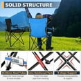 thumbnail image 4 of Portable Camping Chair, Outdoor Lawn Folding Chairs for Adults, Heavy Duty Large Foldable Chairs for Beach, Fishing, Tailgating Outdoor Sport, 2 Cup Holders & Carry Bag, 4 of 14