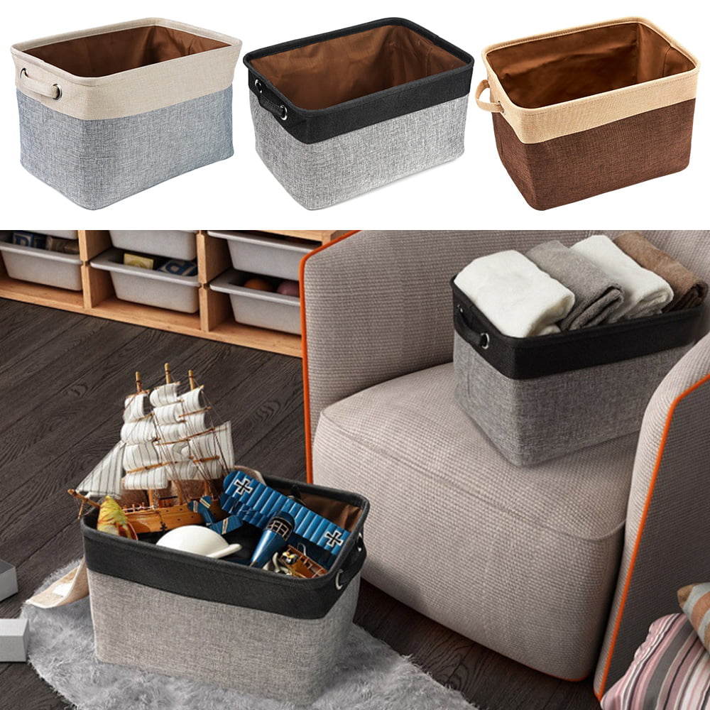 6pc Folding Storage Basket Bins Cube Set for Nursery Shelves Home 