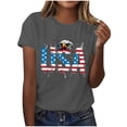 thumbnail image 2 of Short Sleeve USA Patriotic Shirts for Women 4th of July America Stars Stripes Flag Graphic Tops Summer Tee, 2 of 6