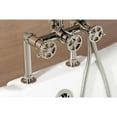 thumbnail image 3 of Kingston Brass AE8106CG Fuller Three-Handle 2-Hole Deck-Mount Clawfoot Tub Faucet with Hand Shower in Polished Nickel, 3 of 8
