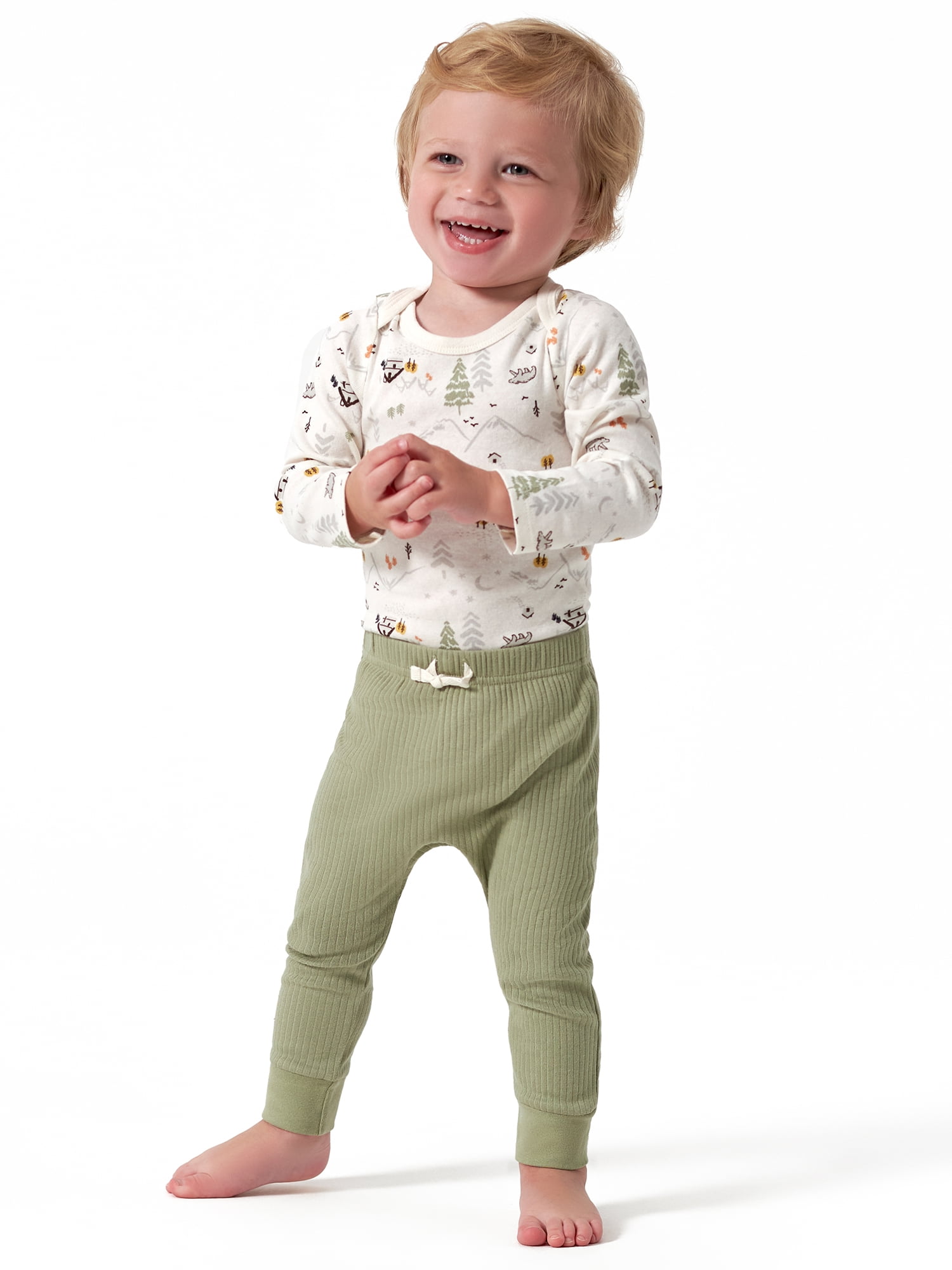 Modern Moments by Gerber Baby Boy Long Sleeve Onesies Bodysuits, 3-Pack (Newborn - 12M)