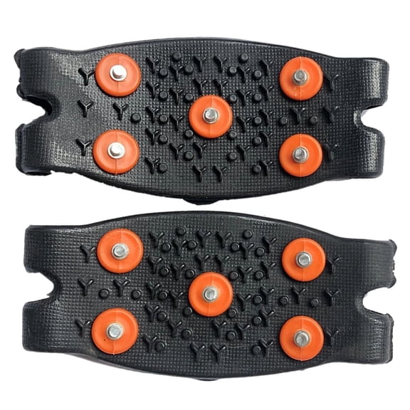 MOMOJIA 5 Teeth Anti Slip Ice Traction Crampons Winter Snow Grips for Outdoor Hiking