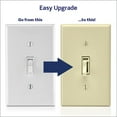 thumbnail image 2 of Leviton TSL06-1LI Toggle Slide Universal Dimmer, 300W Dimmable LED & CFL, 600W Incandescent & Halogen For Single Pole or 3-Way, with Locator Light, Ivory, 1 Pack, 2 of 5