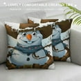 thumbnail image 3 of Orinice Throw Pillow Cover Cowboy Snowman in The Western Hat Christmas Man Snow  Pillowcase Home Decorative Square Pillow Case Cushion Cover White, 3 of 5