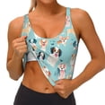 thumbnail image 3 of Balery Colorful Dog Sujetadores deportivos con espalda cruzada para mujer, acolchados, sin costuras, de alto impacto, ideales para yoga, gimnasio, entrenamiento y fitness.-, 3 of 8