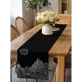 thumbnail image 5 of Burlap Table Runner 36 Inches Long, Abstract Mountain Moon Scenery Non-Slip Kitchen Table Runners for Dining Room Everyday Use Party Table Decorations Black White Geometric Line, 5 of 9