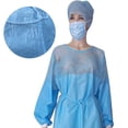 thumbnail image 2 of Azul no tejido del tamaño libre de la ropa de seguridad resistente al aceite impermeable disponible del traje de la protección, 2 of 3