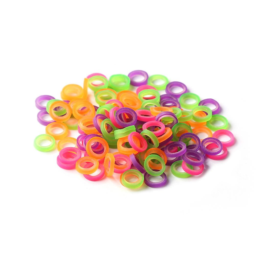 9.5mm Braids Bows Tooth Gaps Rubber Bands Great for Dog Grooming Top Knots Multiple Mixed NEON Colors and Dreadlocks Downtown Pet Supply 100 Pack Orthodontic Elastics 3/8