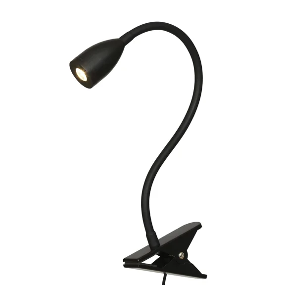 Good Furniture 13" Dimmable Led Modern Clip Task Lamp, 3W, Black