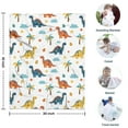 thumbnail image 4 of White Dinosaurs Palms Stars Pattern Blanket,Comfortable Soft Lamb Wool Throw Blanket,All Season,Warm Lightweight Blankets for Sofa Bed Couch Living Room Chair,30"x40", 4 of 4