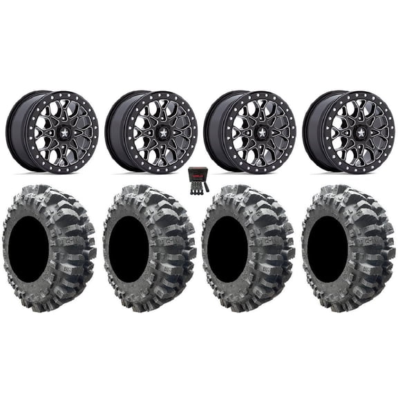 MSA Portal Beadlock 15" Wheels Milled 30" Bogger Tires Can-Am Maverick X3 / Honda Pioneer 1000 / Talon