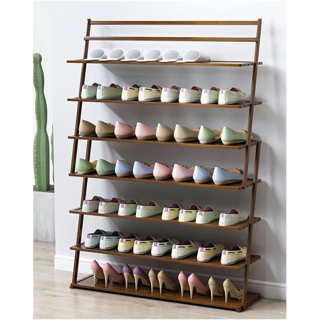 Shoe Rack Japanese Style Shoe Rack Shoe Shelf Shoe Storage Organizer for Living Room Entryway Hallway/7 Tier/80Cm