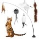 thumbnail image 1 of 6pcs/set Funny Interact Feather Bird Cat Wand Hands-Free Auto Interactive Cat Toy , New, 1 of 4