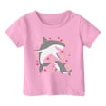 thumbnail image 3 of WOYY Little Girls T-Shirt Cartoon Shark Print Short Sleeve T Shirt Casual Summer Tshirt, 3 of 3
