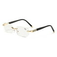 thumbnail image 5 of 6 Pairs Mens Diamond Shape Rimless Blue Light Blocking Reading Glasses Metal Readers +1.50, 5 of 6