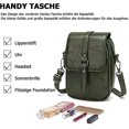 thumbnail image 2 of Bolso bandolera retro para teléfono móvil para mujer (verde), bolso bandolera pequeño, bolso de hombro, cartera, 2 bolsillos principales, 2 of 5