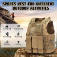 thumbnail image 3 of Hombres Mujeres Deportes Chaleco Impermeable Color Sólido Camuflaje Estampado Molle, 3 of 8