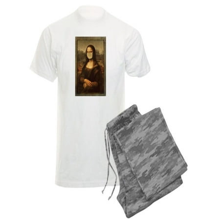 

CafePress - Pandemic Mona Lisa Pajamas - Men s Light Pajamas