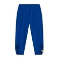 thumbnail image 4 of KAUOD Girls Bottoms 𝗖apris Leggings Cotton Stretchy Yoga Cropped Pants Teen Kids Skinny Tights Straight High Waist Sweatpants, 4 of 6
