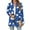 Blue, variant on Women's Christmas Printed Lightweight Cardigan Long Sleeve Casual Loose Thin Fit With Pockets Jacket for Holiday Comfort and Everyday Wear,Vermilion,2XL