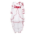 thumbnail image 1 of Little Girls Red White Floor Length Tail Layer Bridal Dress 6, 1 of 2