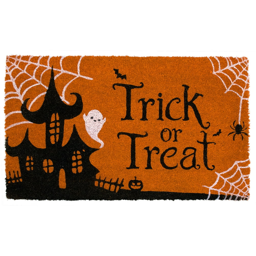 Trick Or Treat Halloween Coir Doormat Haunted Natural Fiber Outdoor 18