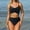 Black, variant on Swimsuit for Women Push Up Bikini Top Tummy Control Bathing Suit High Cut Mid Rise Sporty Swimwear