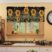 Btomtd Sunflower Window Valance Cottage Layout Curtain Decoration Curtain Rod Pocket Valance for Kitchen Living Room Bedroom, 17.71x53.93 inch, B
