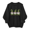 thumbnail image 2 of Funny St Patricks Day Sweatshirt Women Leopard Gnomes Graphic Pullover Long Sleeve Crewneck Tops Cute Irish Shirt, 2 of 6