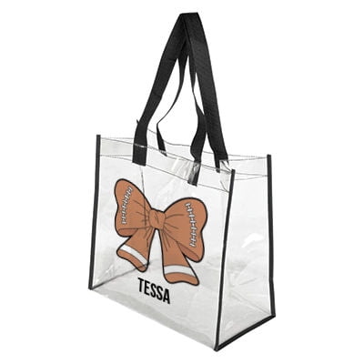 Personalized 12x12 Clear Stadium Tote Bag with Waterproof PVC