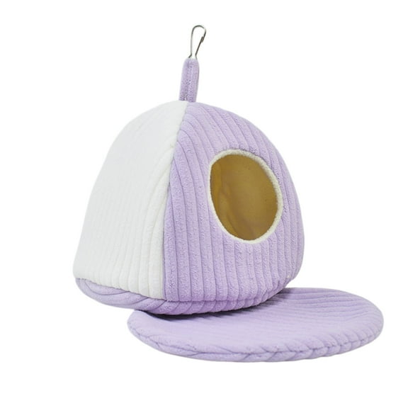 Winter Warm Bird Bed with Hanging Hammock - Plush Hideaway Sleeping Nest for Budgies, Parakeets, Cockatiels, and Small Birds, Cozy Cage Tent for Pet Birds