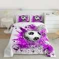thumbnail image 2 of Homewish Gamer Football Soccer Boy 3 Pieces Queen Comforter Set,Sport Theme Ultra Soft Bedding Sets,Graffiti Splash Bedding Comforter Set,Super Cozy Room Decor,Reversible, 2 of 8