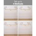 thumbnail image 3 of U Shaped Shower Curtain Rod Gold, [Both Sides: 23.6"-52", Middle: 30"-46"] Adjustable U Shape Outdoor Shower Rod No-Sagging Curtain Pole for Bathroom Bathtub with 12 Hooks & Ceiling Support, 3 of 18