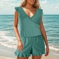 thumbnail image 1 of GZWYHT Womens Swimsuits One Piece Swimsuit Women Women Swim Romper With In Bra And Pockets Full Coverage Bathing Suits Swimsuit Swimsuits for Curvy Women Bathing Suit for Women Blue XXL, 1 of 6