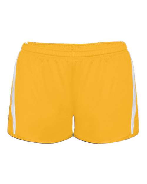 Alleson Athletic Women's Stride Shorts in Gold/ White L 7274